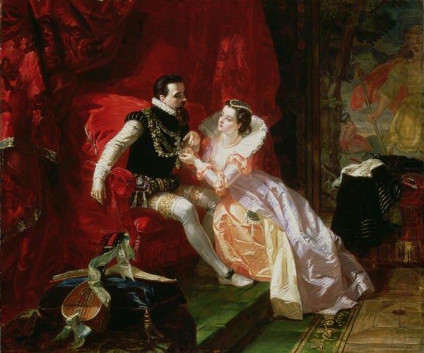 Leicester and Amy Robsart at Cumnor Hall, Edward Matthew Ward